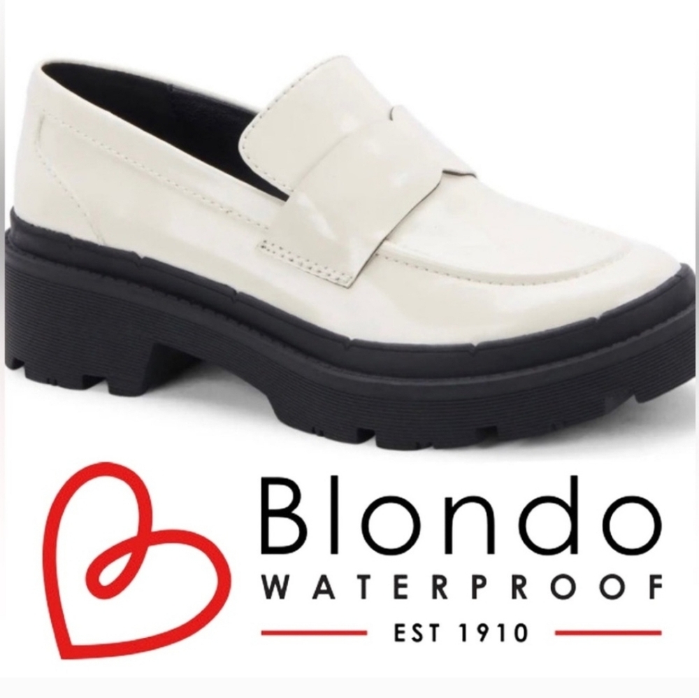 NewBlondo Waterproof Cream Lug Loafer Chunky Water Resistant Size 9.5 NWT